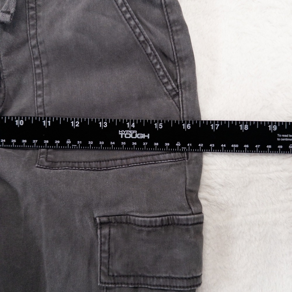American Eagle Hi Rise Jegging 10 LONG Gray Cargo Pockets Drawstring Utility - Picture 7 of 14